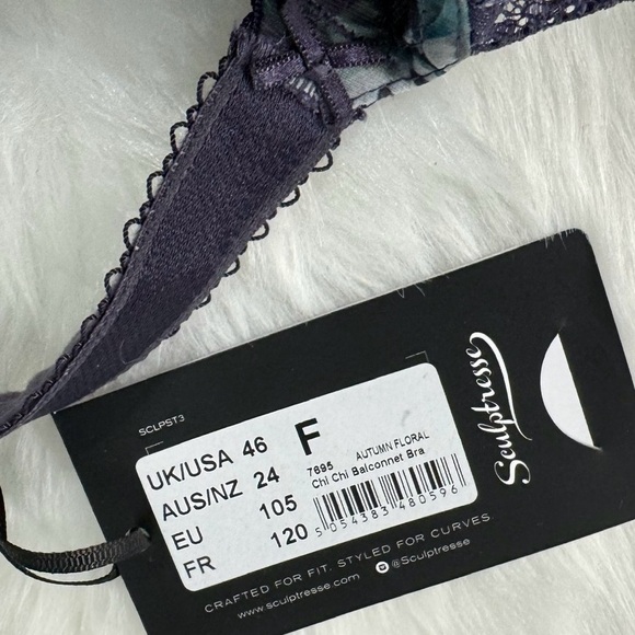 Sculptresse Chi Chi Balconnet Bra Plus Size Unlined Lace Autumn Floral Underwire - Picture 5 of 10